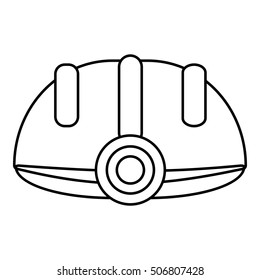 Helmet icon. Outline illustration of helmet vector icon for web