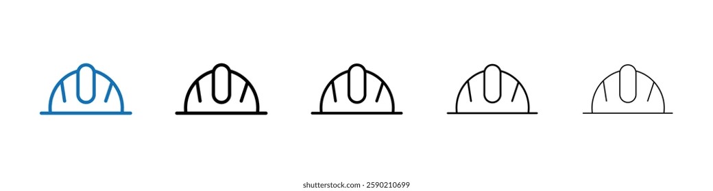 Helmet icon Outline vector logo for web ui