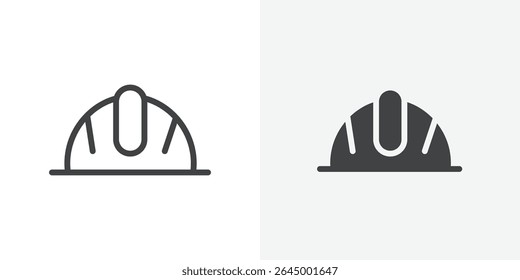 Helmet icon Outline vector sign