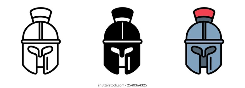 Helmet icon is a protective headgear made of metal worn by Roman soldiers and gladiators for defense during battle and warfare.