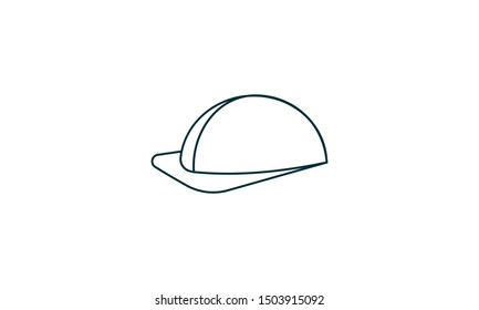 Helmet icon. Safety and protection usage. Vector illustration