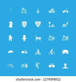helmet icon set about zip wire, moto, cyclist and hockey vector set