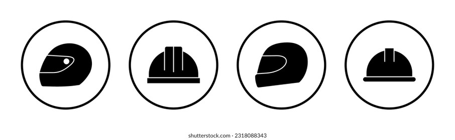 Helmet icon set illustration. Motorcycle helmet sign and symbol. Construction helmet icon. Safety helmet