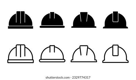 Helmet icon set illustration. Motorcycle helmet sign and symbol. Construction helmet icon. Safety helmet