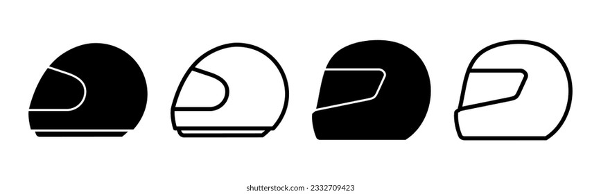 Helmet icon set illustration. Motorcycle helmet sign and symbol. Construction helmet icon. Safety helmet