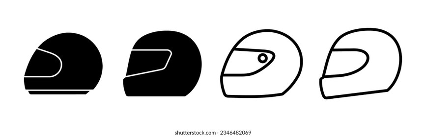 Helmet icon set illustration. Motorcycle helmet sign and symbol. Construction helmet icon. Safety helmet