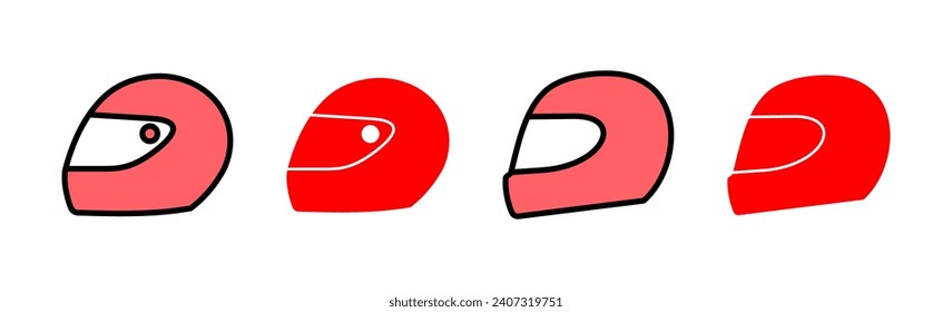 Helmet icon set illustration. Motorcycle helmet sign and symbol. Construction helmet icon. Safety helmet