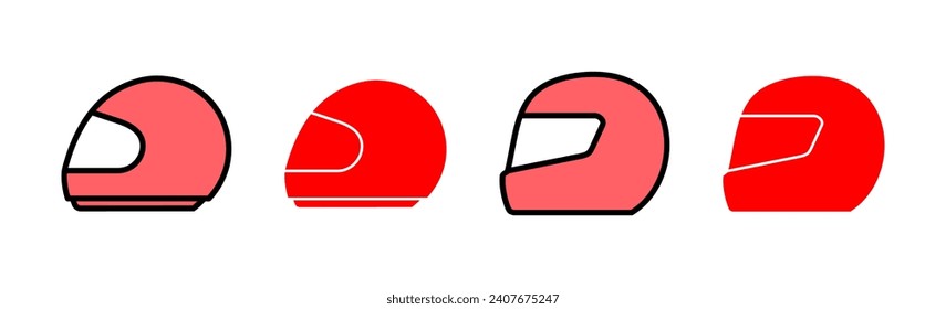 Helmet icon set illustration. Motorcycle helmet sign and symbol. Construction helmet icon. Safety helmet