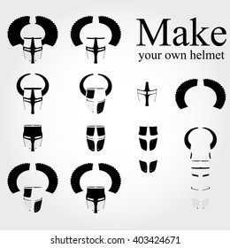 Helmet icon set, make your own helmet