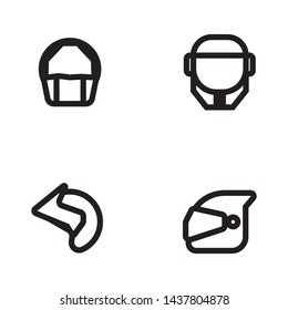 helmet icon set simple design