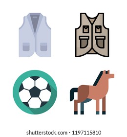 helmet icon set. vector set about horse, football and vest icons set.