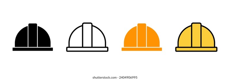 Helmet icon set vector. Motorcycle helmet sign and symbol. Construction helmet icon. Safety helmet