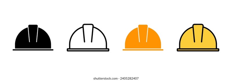 Helmet icon set vector. Motorcycle helmet sign and symbol. Construction helmet icon. Safety helmet