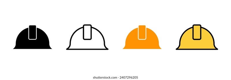 Helmet icon set vector. Motorcycle helmet sign and symbol. Construction helmet icon. Safety helmet