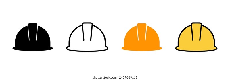Helmet icon set vector. Motorcycle helmet sign and symbol. Construction helmet icon. Safety helmet