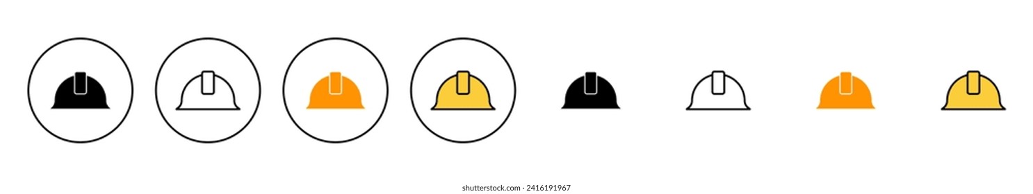 Helmet icon set vector. Motorcycle helmet sign and symbol. Construction helmet icon. Safety helmet