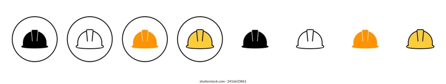 Helmet icon set vector. Motorcycle helmet sign and symbol. Construction helmet icon. Safety helmet