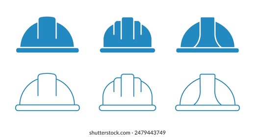 Helmet icon set vector. Motorcycle helmet sign and symbol. Construction helmet icon. Safety helmet