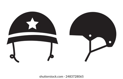 Helmet icon set vector. Motorcycle helmet sign and symbol. Construction helmet icon. Safety helmet