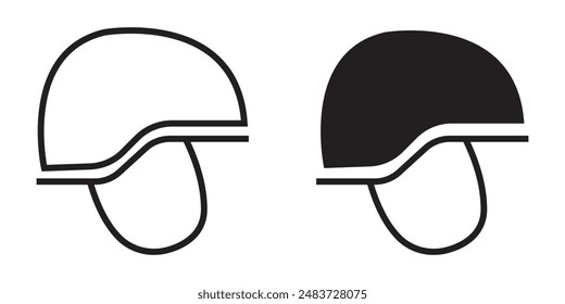 Helmet icon set vector. Motorcycle helmet sign and symbol. Construction helmet icon. Safety helmet. Black PNG Silhouette