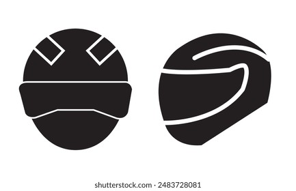 Helmet icon set vector. Motorcycle helmet sign and symbol. Construction helmet icon. Safety helmet