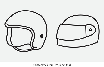 Helmet icon set vector. Motorcycle helmet sign and symbol. Construction helmet icon. Safety helmet. Black PNG Silhouette