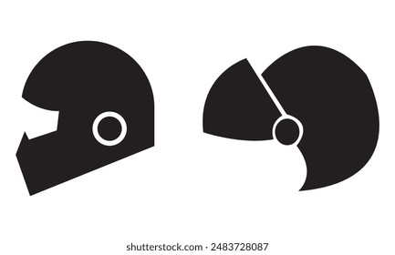 Helmet icon set vector. Motorcycle helmet sign and symbol. Construction helmet icon. Safety helmet