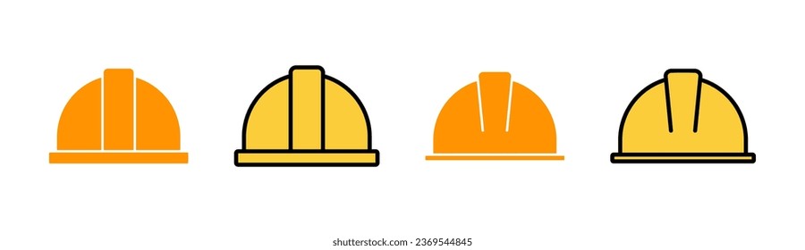 Helmet icon set for web and mobile app. Motorcycle helmet sign and symbol. Construction helmet icon. Safety helmet
