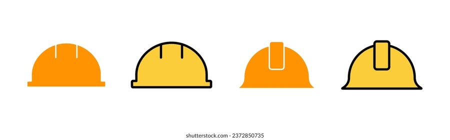 Helmet icon set for web and mobile app. Motorcycle helmet sign and symbol. Construction helmet icon. Safety helmet