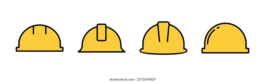 Helmet icon set for web and mobile app. Motorcycle helmet sign and symbol. Construction helmet icon. Safety helmet