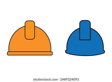 Helmet icon set for web and mobile app. Motorcycle helmet sign and symbol. Construction helmet icon. Sign work hat vector. Vector illustration. Eps file 82.