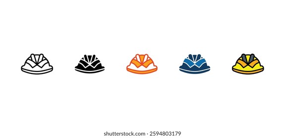 Helmet icon sets with different styles
