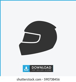 helmet icon. Simple filled helmet vector icon. On white background.