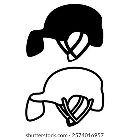 helmet icon, simple flat style, pictogram logo sign symbol vector illustration, isolated on white for mobile app