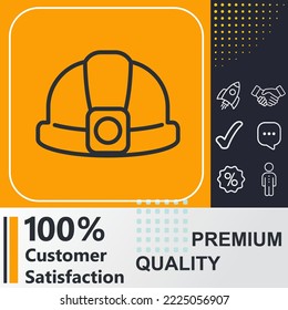 Helmet icon. Social media sign. Vector illustration
