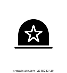 Helmet icon solid black colour military vector army element and symbol perfect.