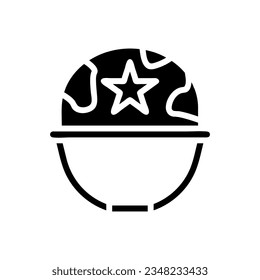 Helmet icon solid black colour military vector army element and symbol perfect.