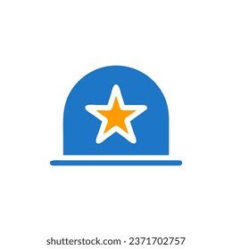 Helmet Icon solide blau-orange Farbe Militär-Vektorarelement und Symbol perfekt.