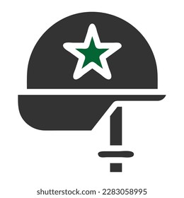 Helmsymbol solide graugrüne Farbe Militär-Vektorgrafik-Element und Symbol perfekt. Symbol aus der modernen Kollektion für Web.