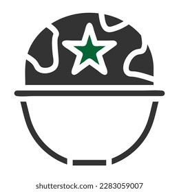 icono de casco color verde verde sólido ilustración militar vector elemento de ejército y símbolo perfecto. Signo de icono de la colección moderna para la web.