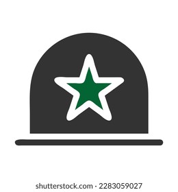 helmet icon solid grey green colour military illustration vector army element and symbol perfect. Icon sign from modern collection for web.