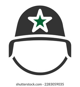 helmet icon solid grey green colour military illustration vector army element and symbol perfect. Icon sign from modern collection for web.