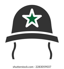 Helmsymbol solide graugrüne Farbe Militär-Vektorgrafik-Element und Symbol perfekt. Symbol aus der modernen Kollektion für Web.