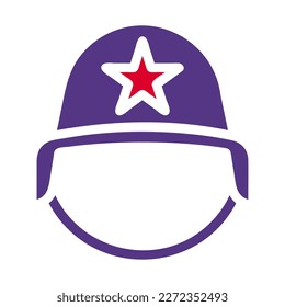 helmet icon solid red purple style military illustration vector army element and symbol perfect. Icon sign from modern collection for web.