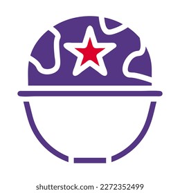 icono de casco sólido estilo rojo violeta ilustración militar vector elemento del ejército y símbolo perfecto. Signo de icono de la colección moderna para la web.