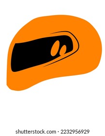helmet icon or symbol. helmet logo for motorbike mode or driving mode active for orange helmet.