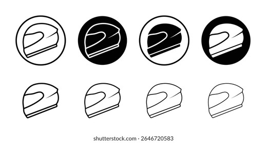 Helmet icon thin flat simple illustration symbol