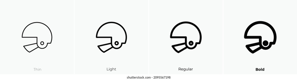 helmet icon. Thin, Light Regular And Bold style design isolated on white background