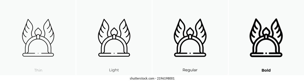 Helmsymbol. Thin, hellrosa und feines Design einzeln auf weißem Hintergrund