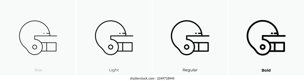 helmet icon. Thin, Light Regular And Bold style design isolated on white background